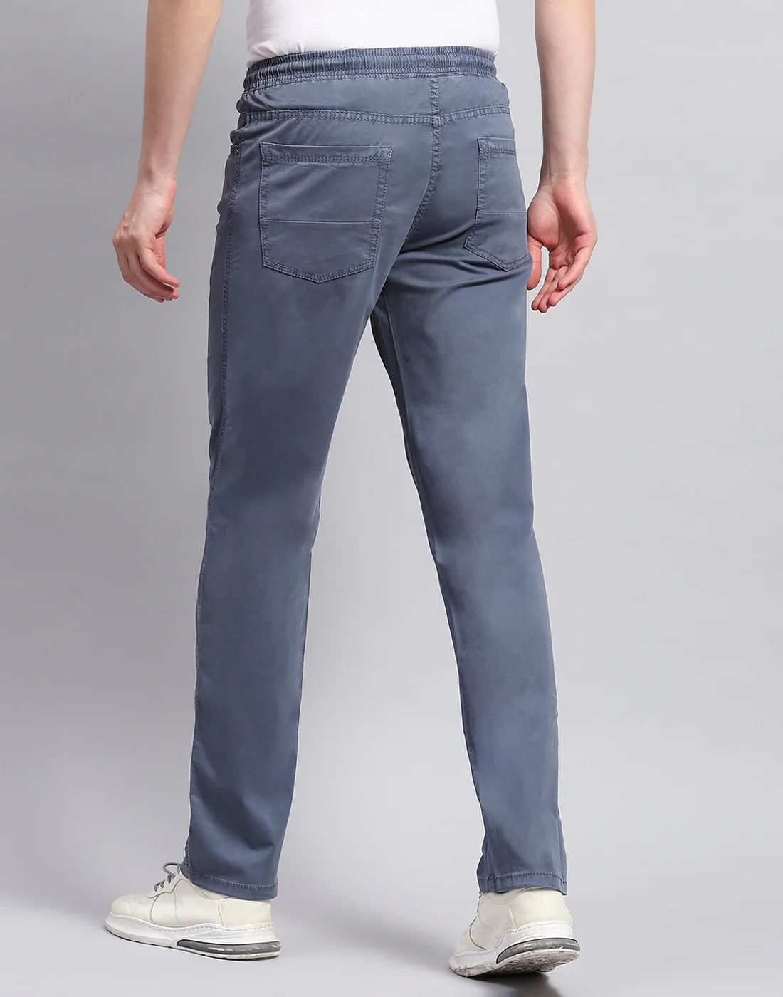 Men Blue Solid Regular Fit Lower - Image 5