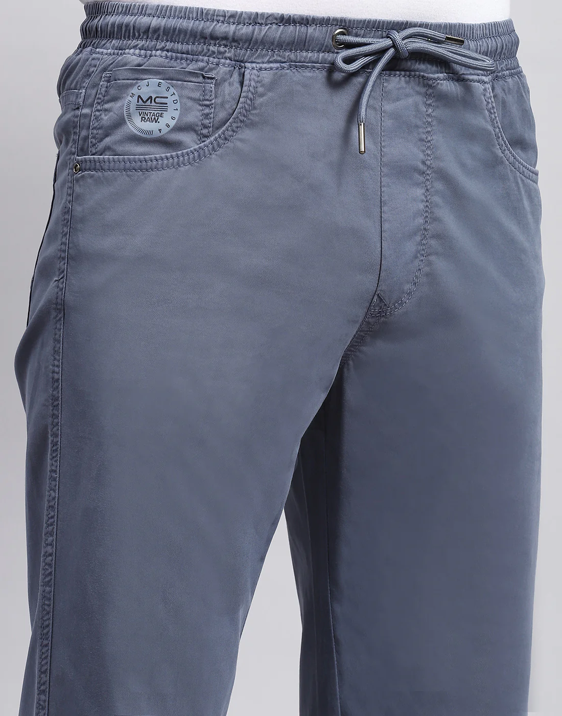 Men Blue Solid Regular Fit Lower - Image 6