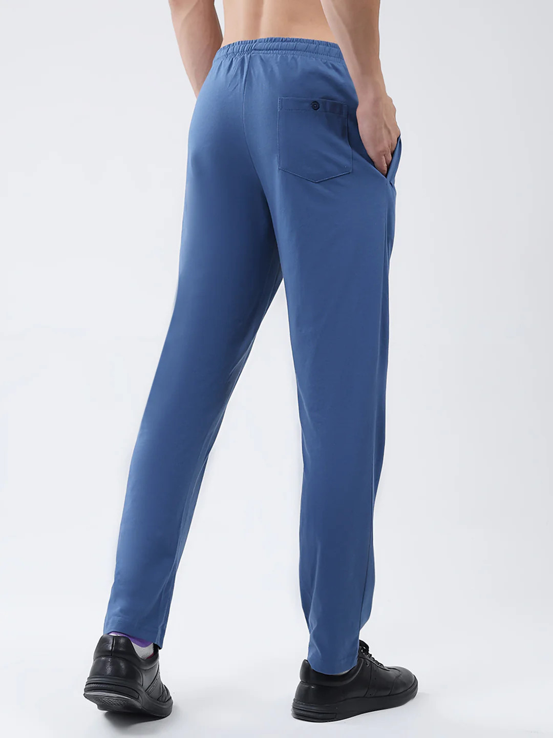 Men Blue Solid Regular Fit Lower - Image 5