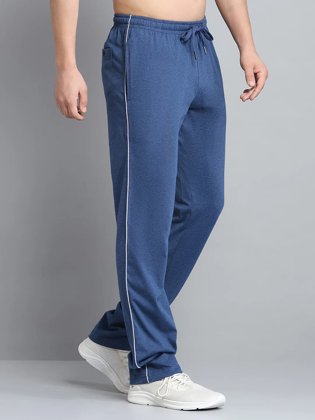 Men Blue Solid Regular Fit Lower - Image 4