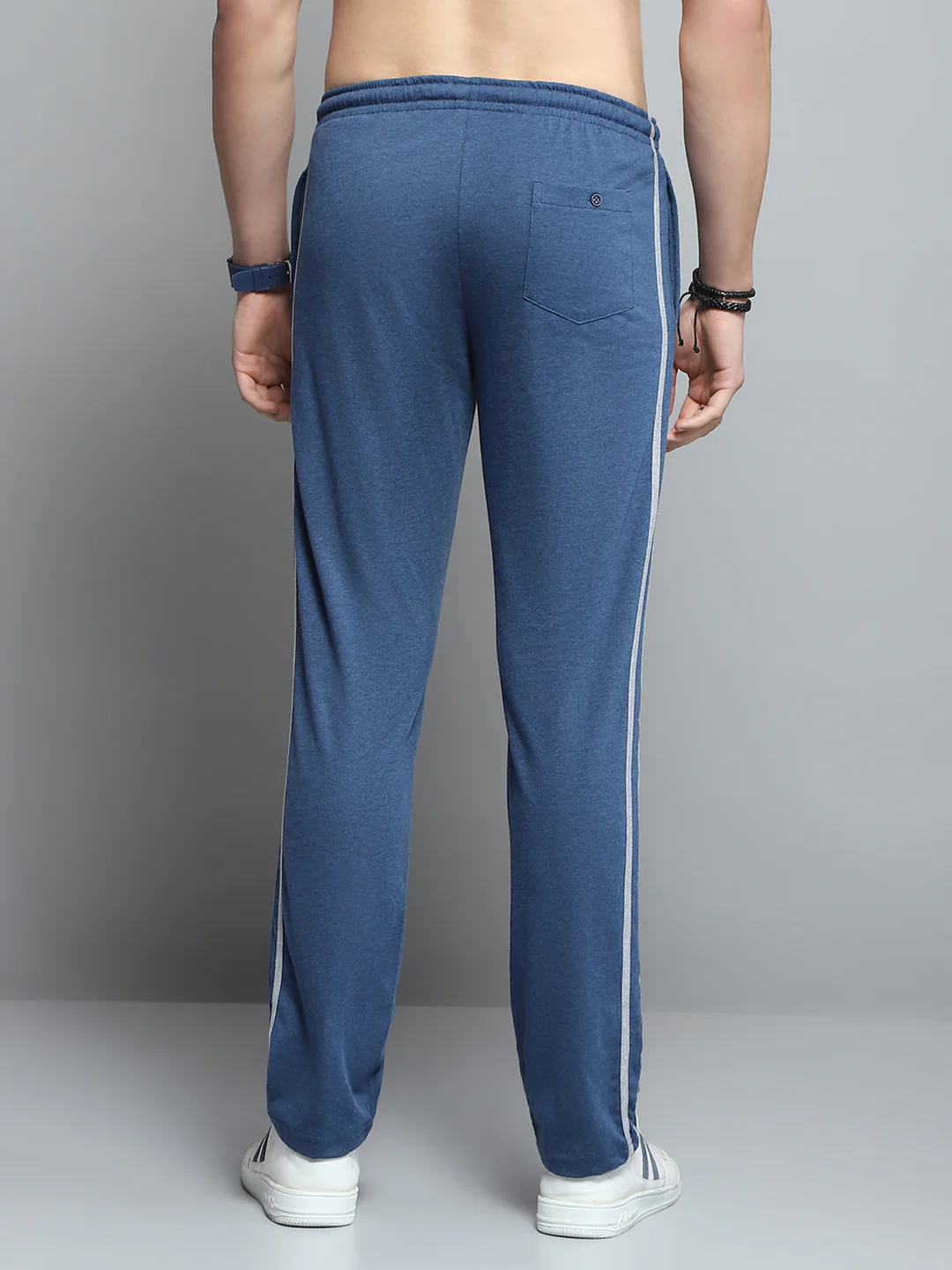 Men Blue Solid Regular Fit Lower - Image 5