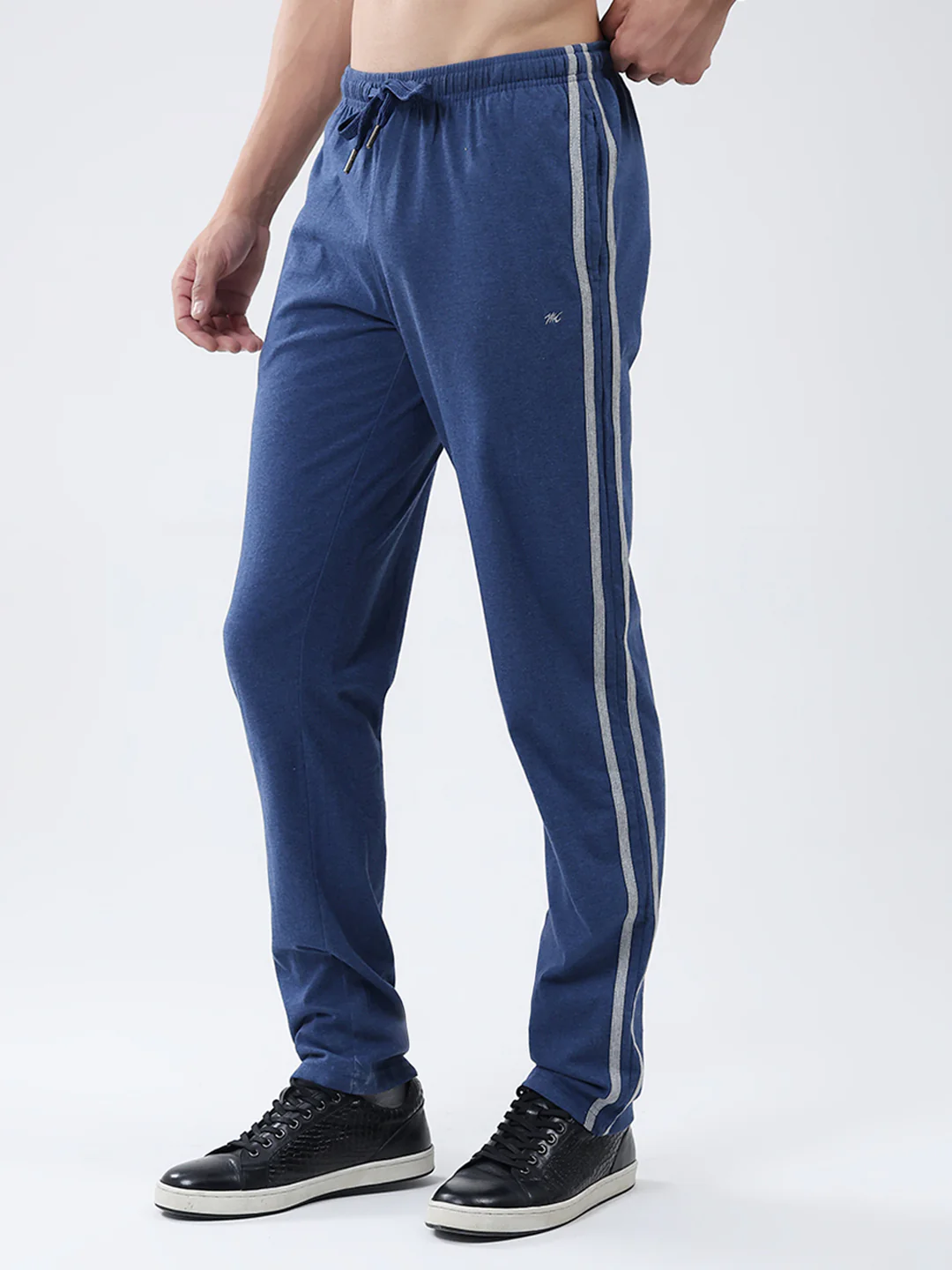 Men Blue Solid Regular Fit Lower - Image 3