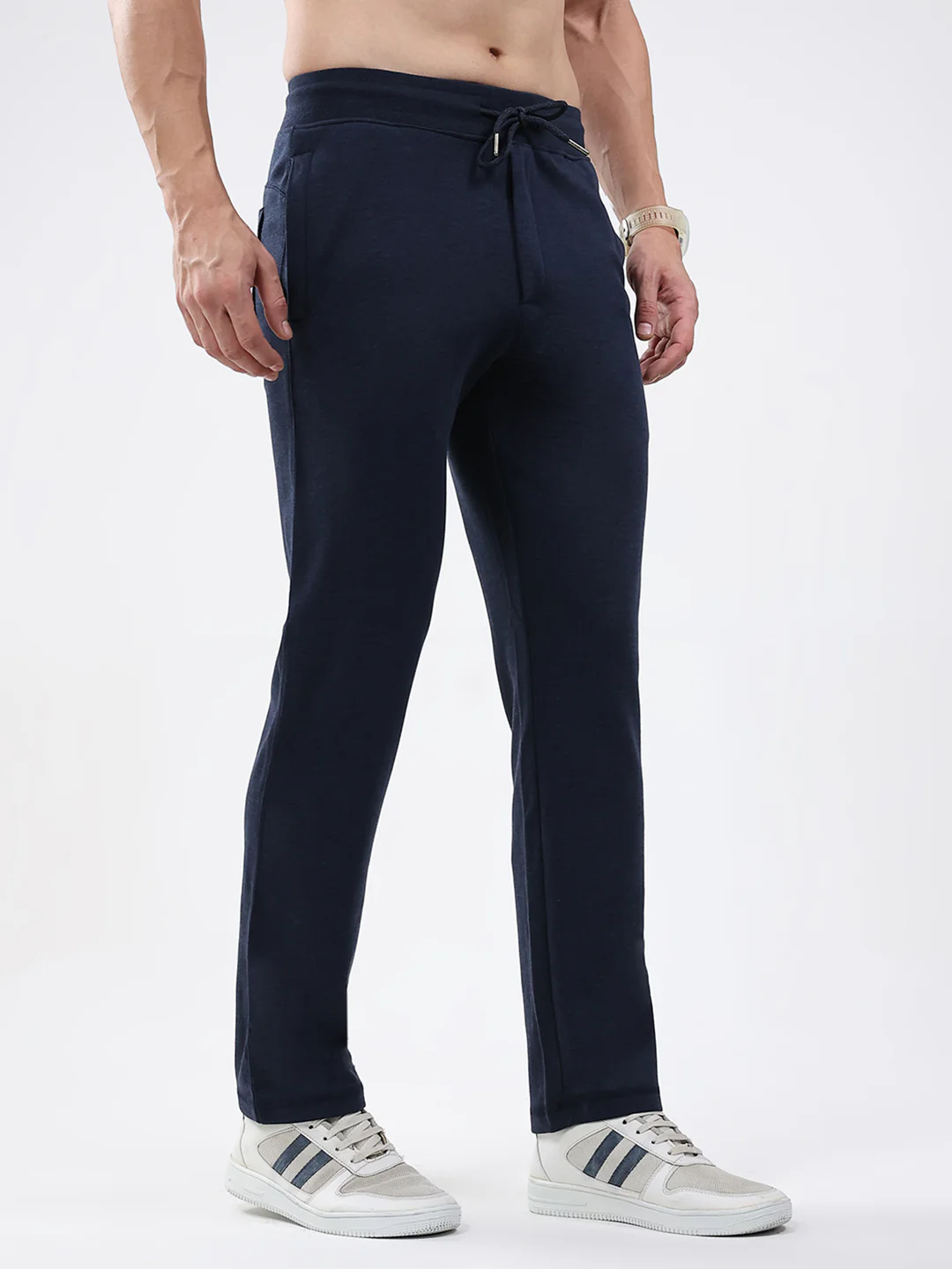 Men Blue Solid Regular Fit Lower - Image 4
