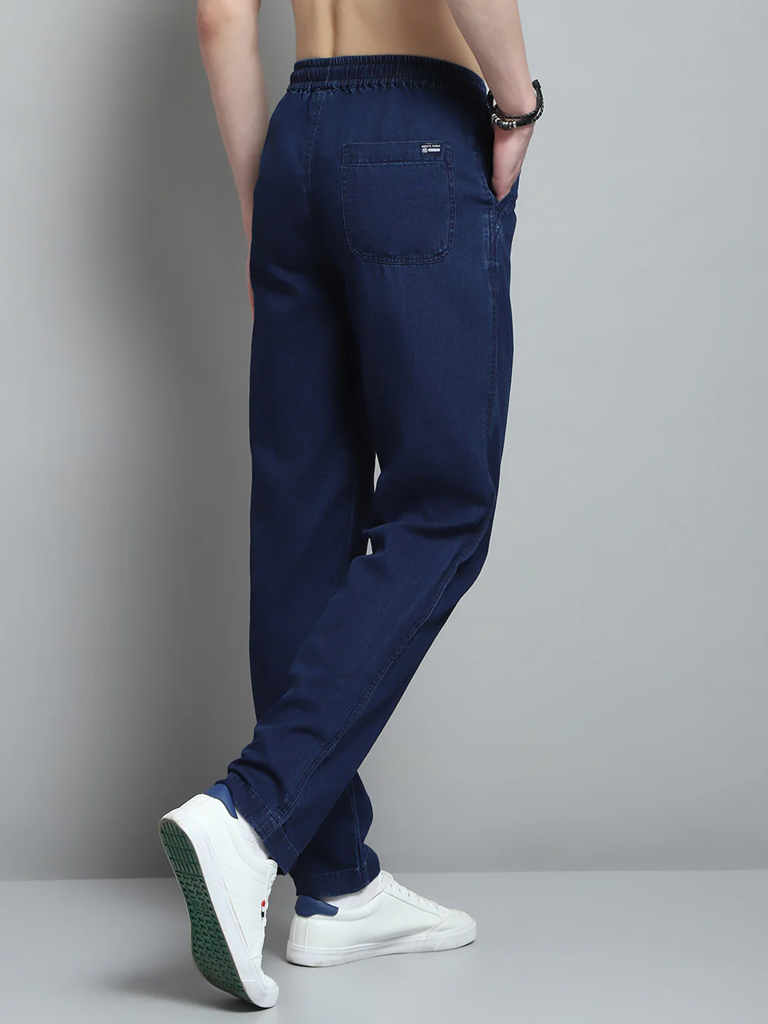 Men Blue Solid Regular Fit Lower - Image 5