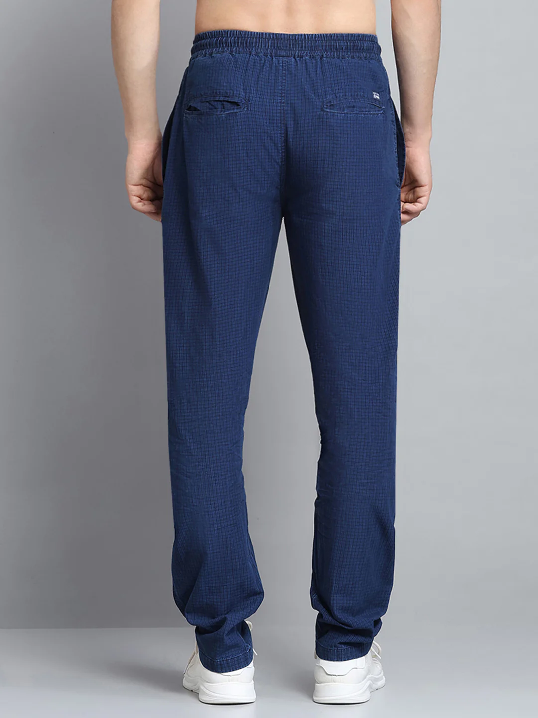 Men Blue Solid Regular Fit Lower - Image 5