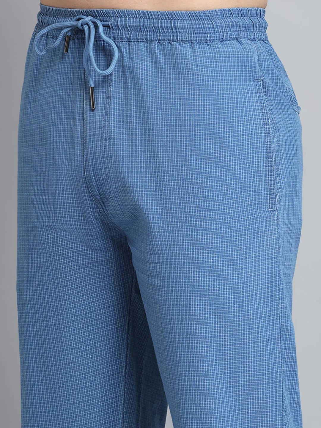 Men Blue Solid Regular Fit Lower - Image 6