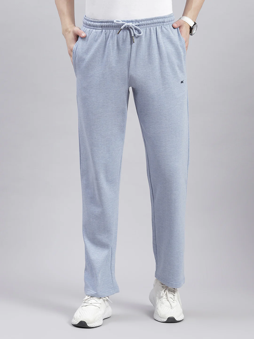 Men Blue Solid Regular Fit Winter Lowers - Image 2