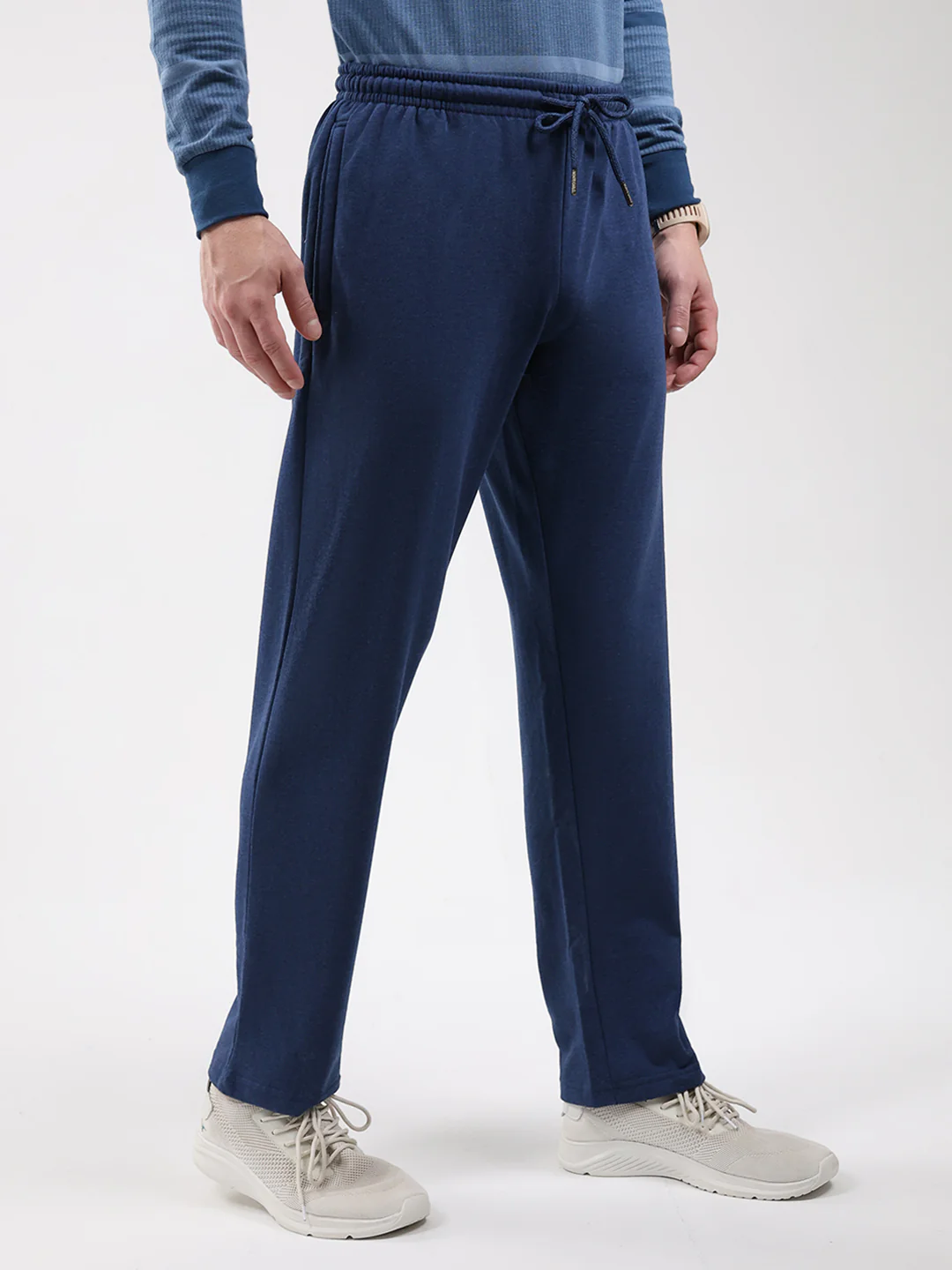 Men Blue Solid Regular Fit Winter Lower - Image 4