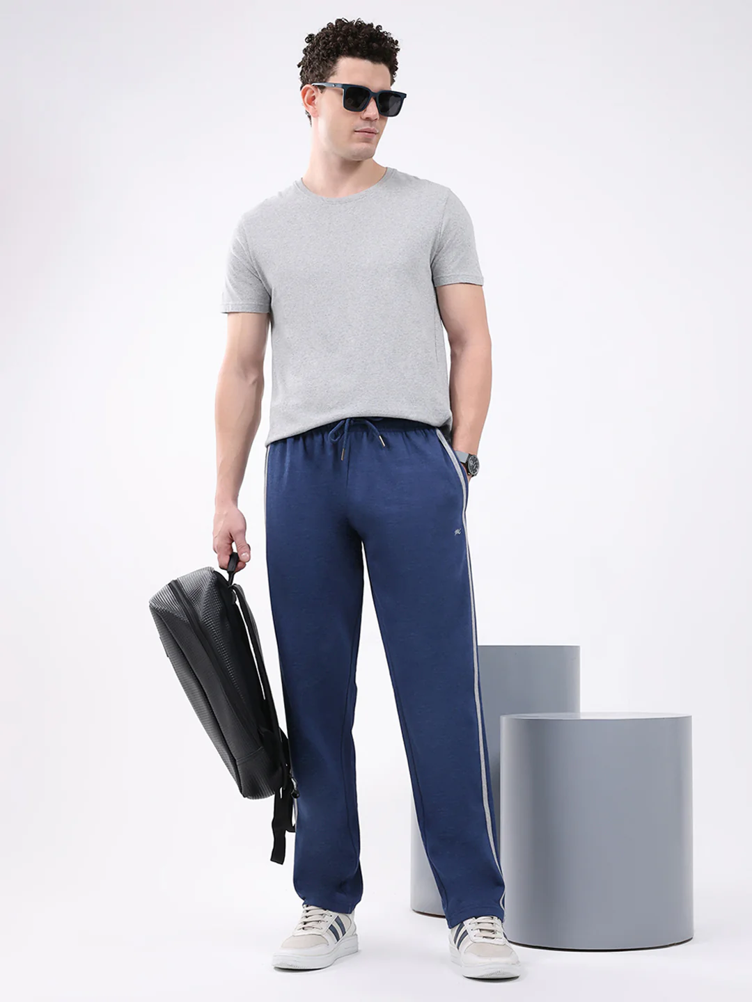 Men Blue Solid Regular Fit Winter Lower - Image 2