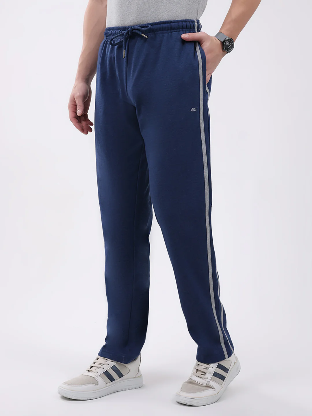 Men Blue Solid Regular Fit Winter Lower - Image 3