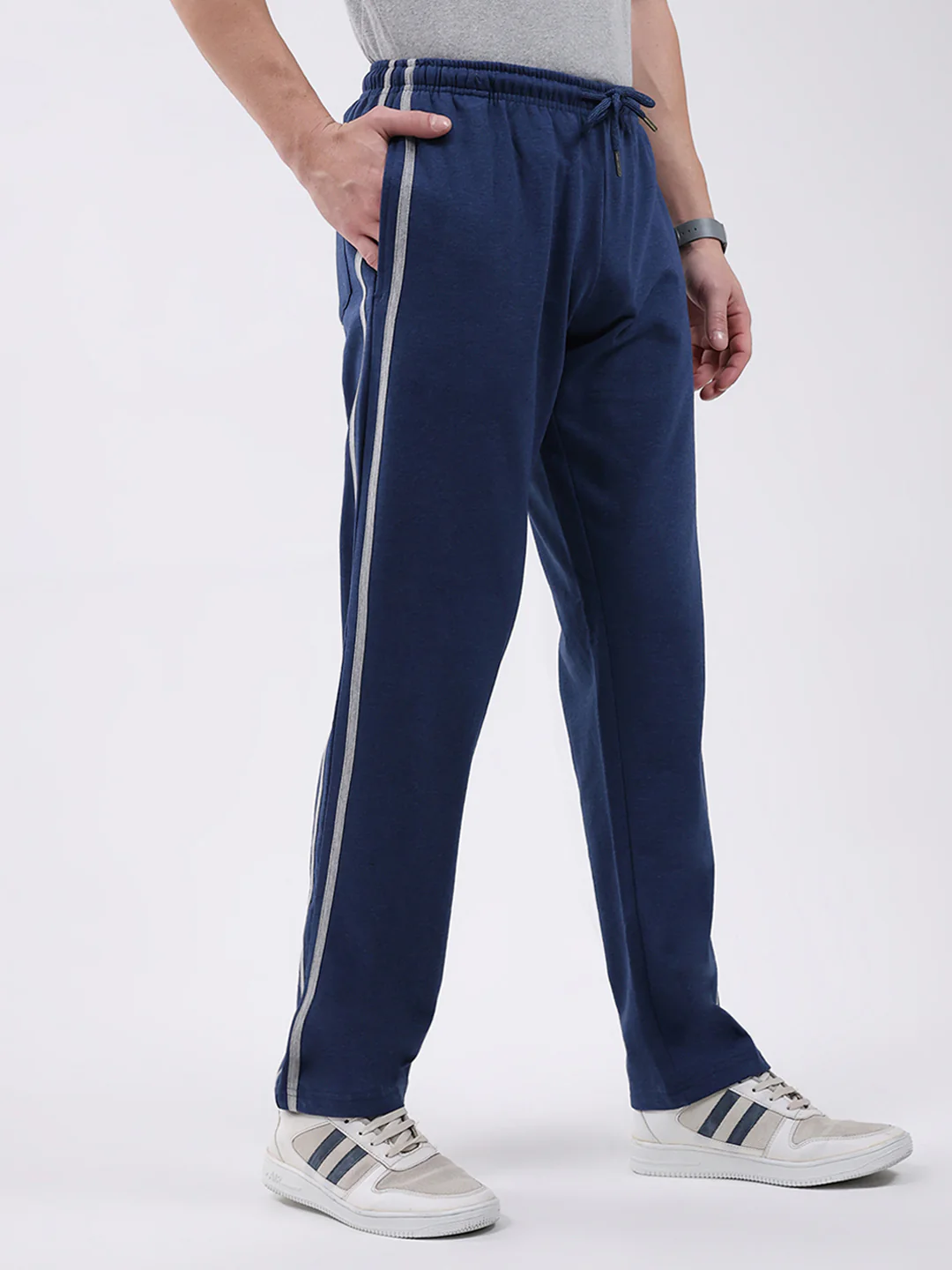 Men Blue Solid Regular Fit Winter Lower - Image 4