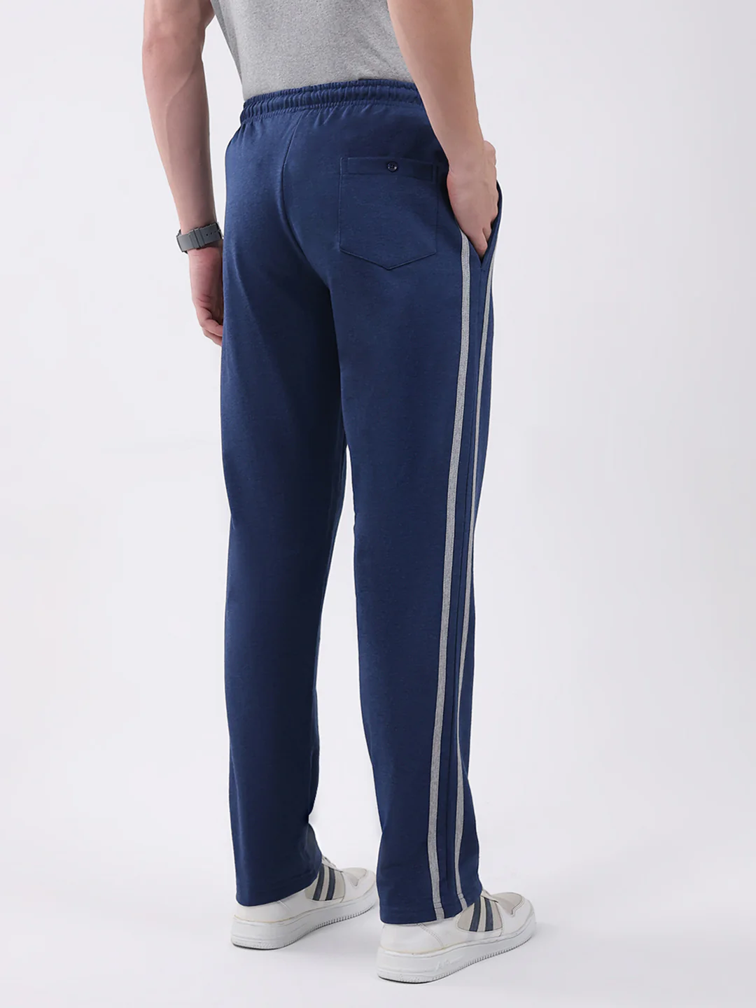 Men Blue Solid Regular Fit Winter Lower - Image 5