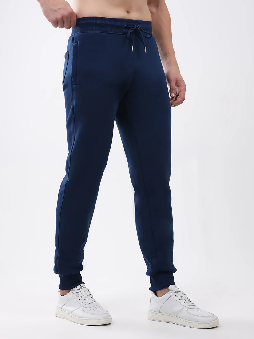 Men Blue Solid Regular Fit Winter Lower - Image 4