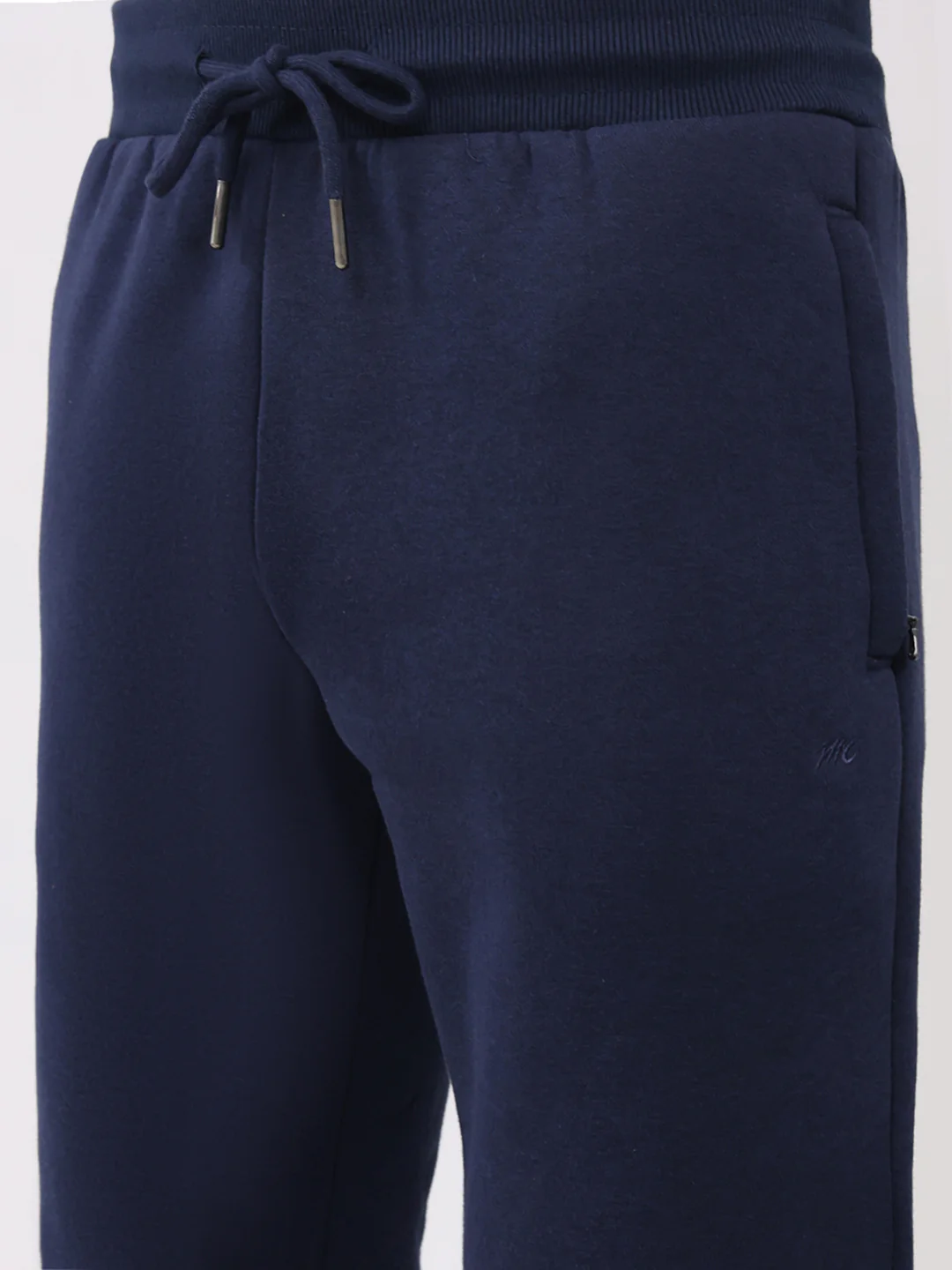 Men Blue Solid Round Neck Full Sleeve Winter Tracksuit - Image 8