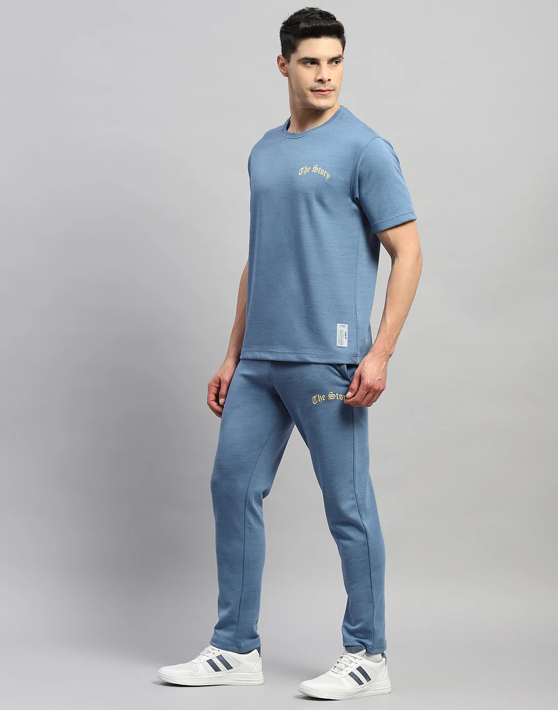Rock.it Men Blue Solid Round Neck Half Sleeve Lower Set - Image 3