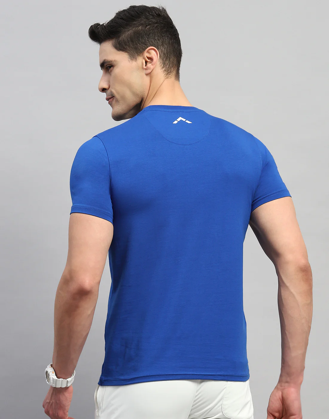Rock.it Men Blue Solid Round Neck Half Sleeve T-Shirt - Image 5
