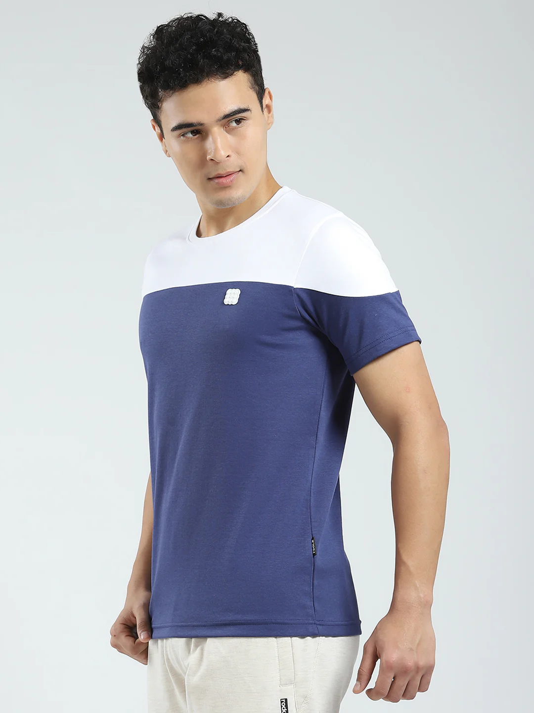 Rock.it Men Blue Solid Round Neck Half Sleeve T-Shirt - Image 3