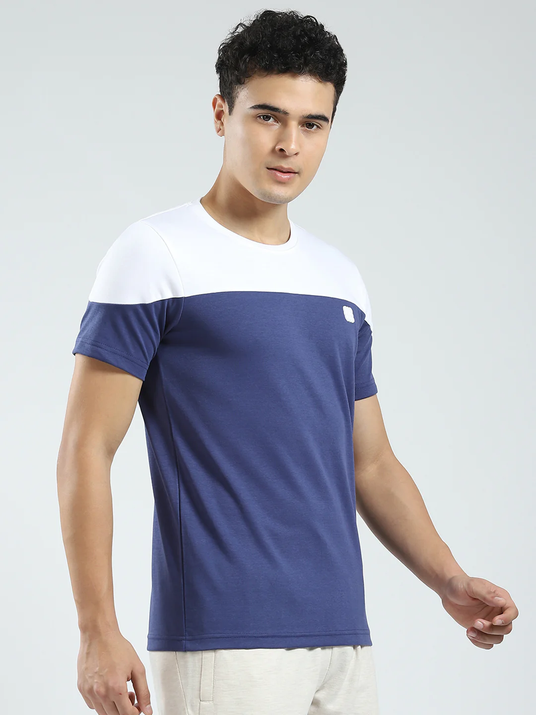 Rock.it Men Blue Solid Round Neck Half Sleeve T-Shirt - Image 4