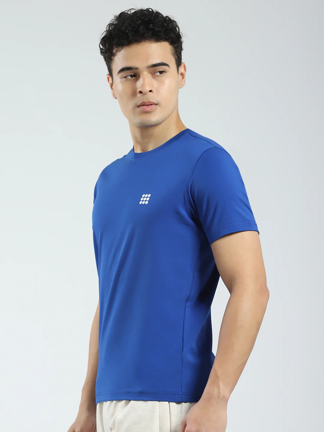 Rock.it Men Blue Solid Round Neck Half Sleeve T-Shirt - Image 3