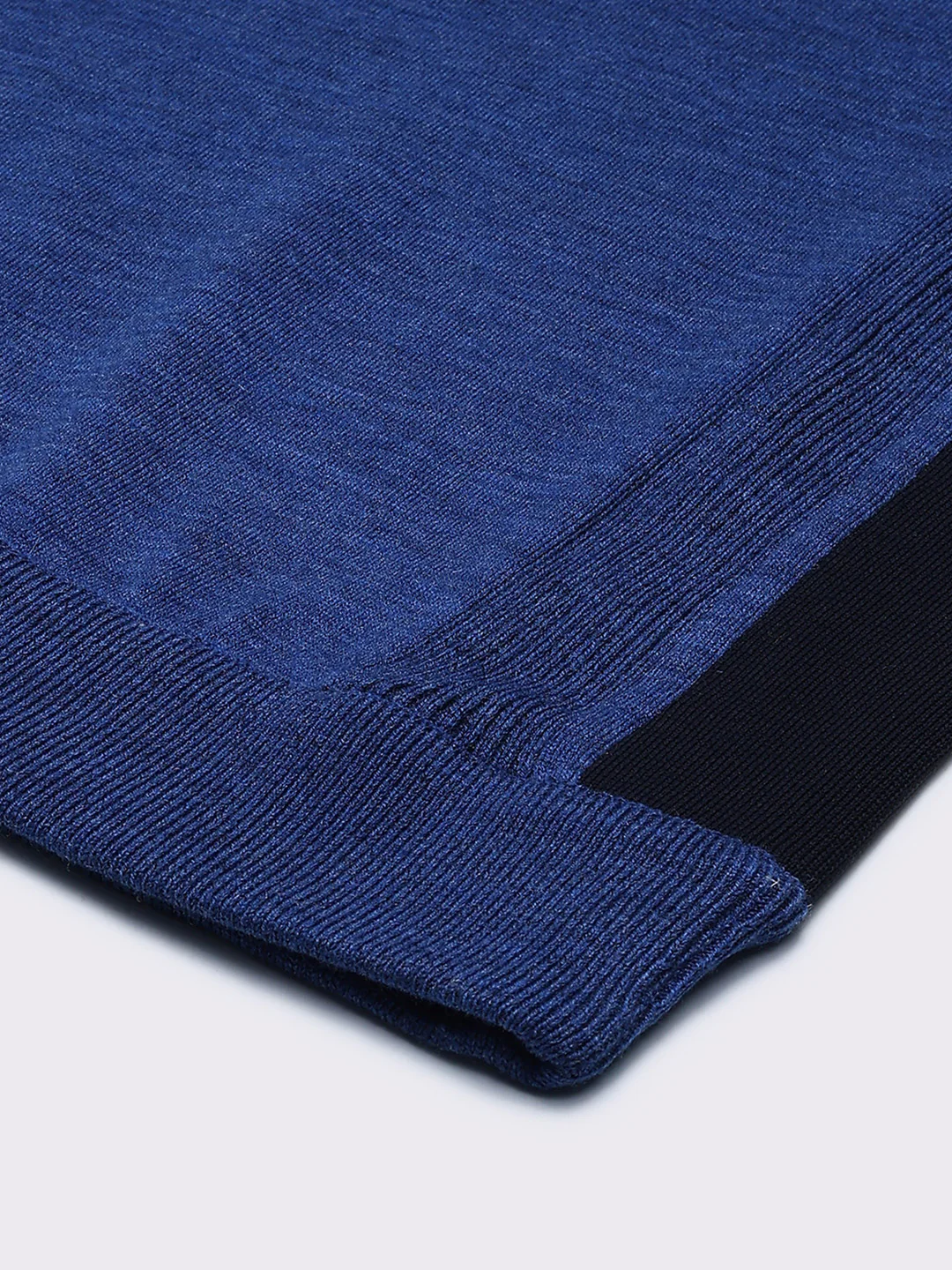 Men Blue Solid Round Neck Full Sleeve Pullover - Image 8