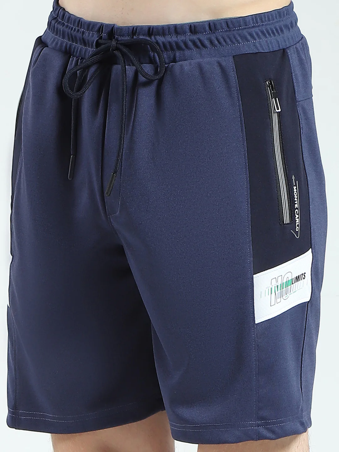 Men Blue Solid Round Neck Half Sleeve Bermuda Set - Image 8
