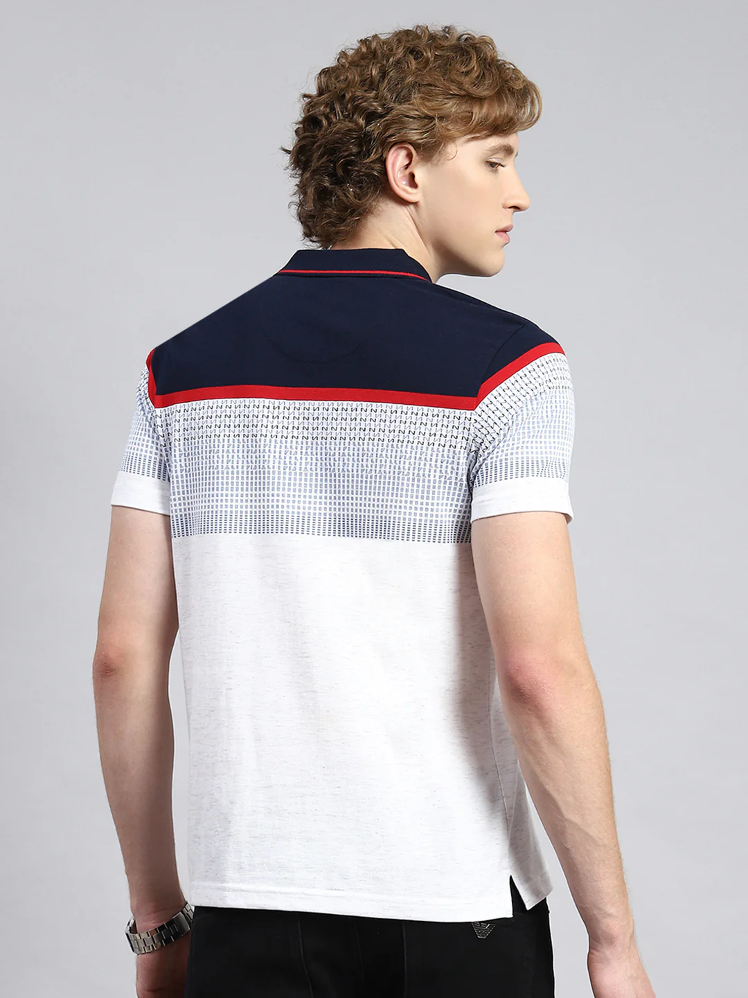 Men Blue Stripe T-Shirt - Image 5