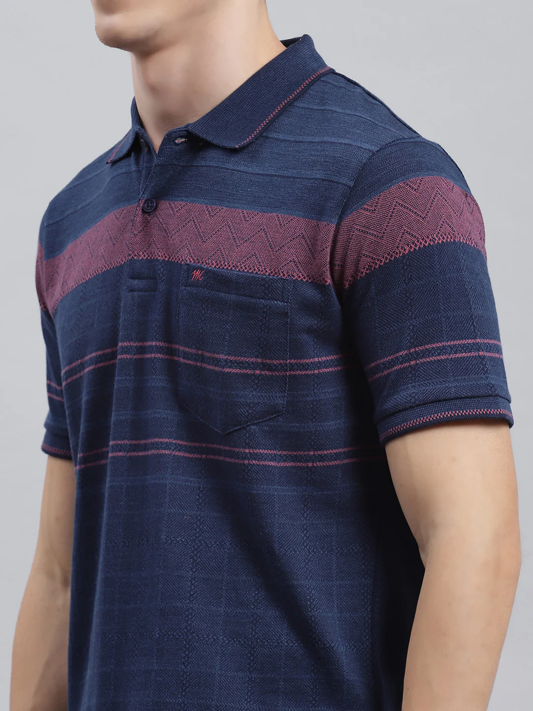 Men Blue Stripe T-Shirt - Image 6