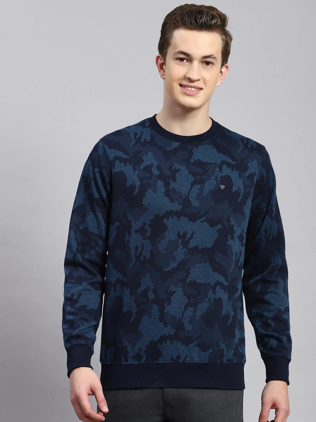 Men Blue Stripe Winter T-Shirt - Image 2