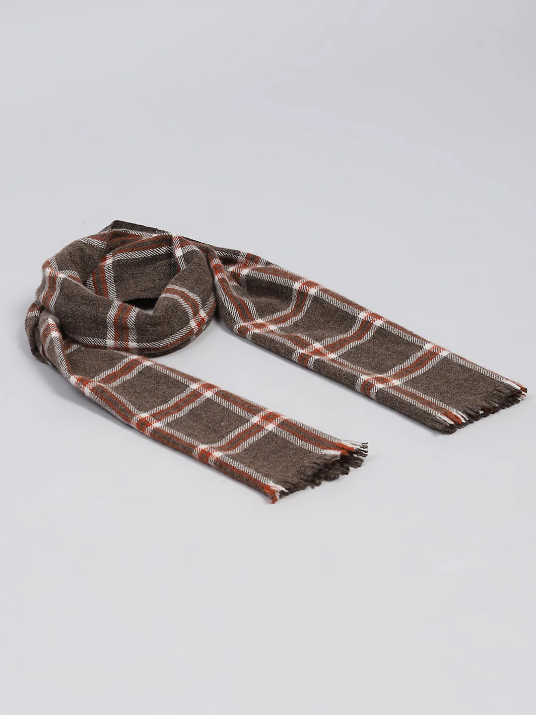 Men Brown Check Muffler - Image 2