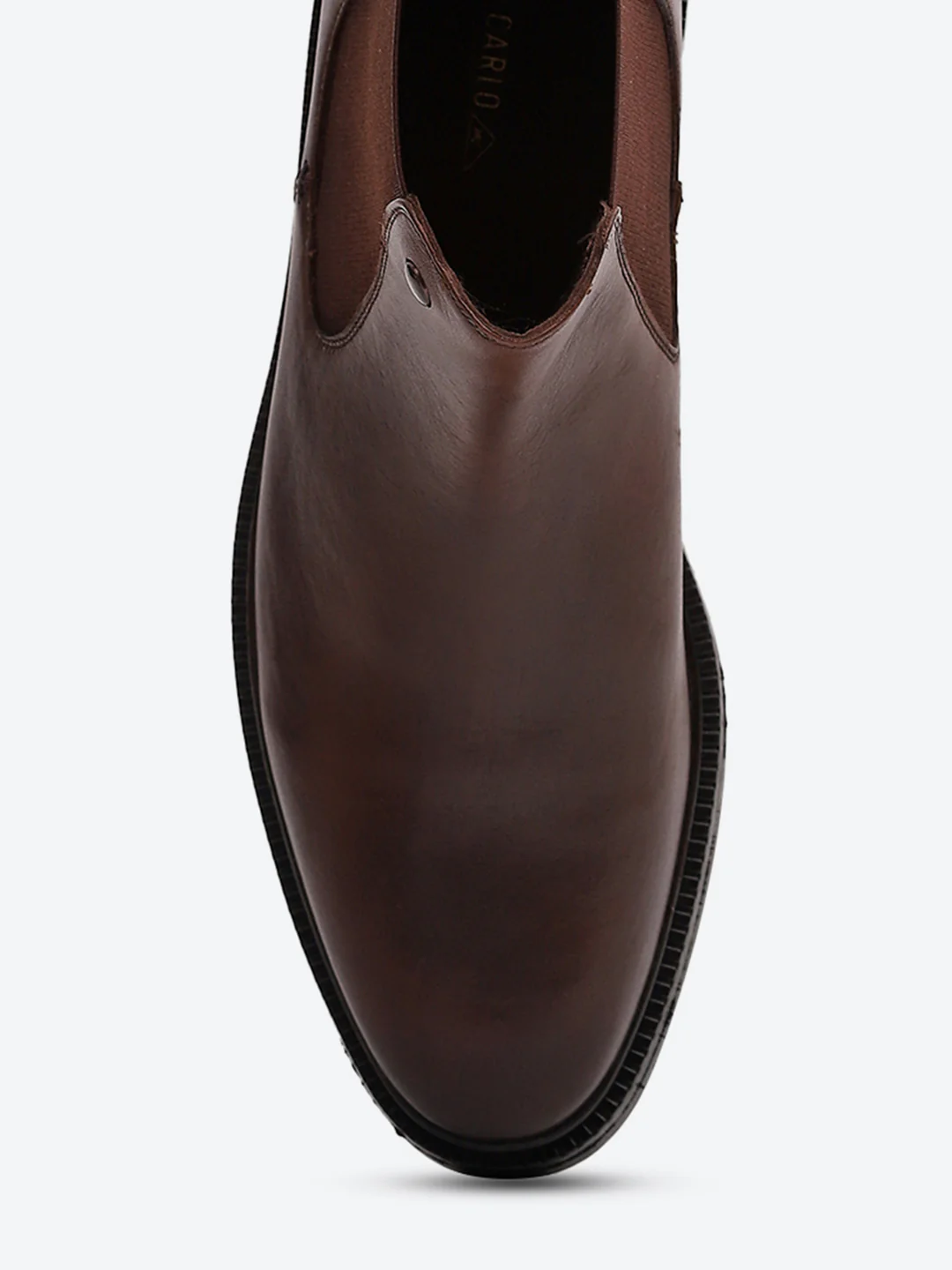 Men Brown Elastic Genuine Leather Chelsea Boots - Image 7
