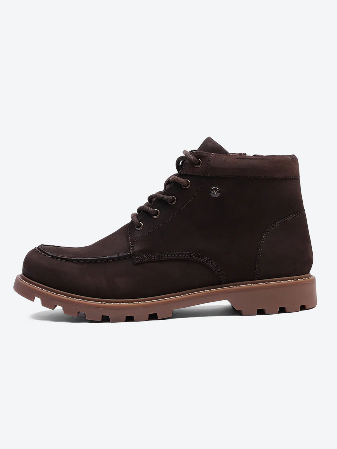 Men Brown Genuine Leather Lace Up Boots - Image 4
