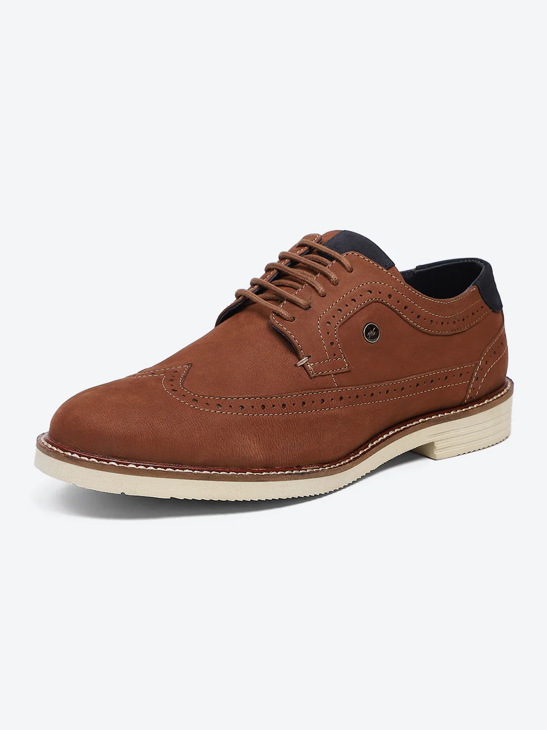 Men Brown Lace Up Genuine Leather Casual Brogues - Image 3