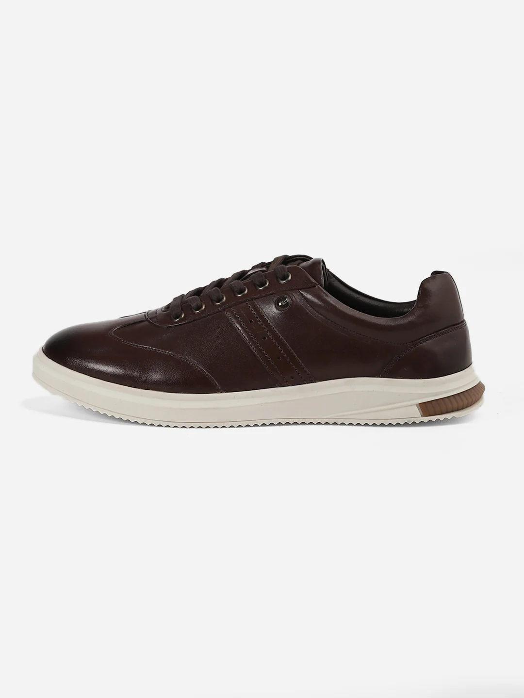 Men Brown Lace-Up Genuine Leather Casual Sneaker - Image 6