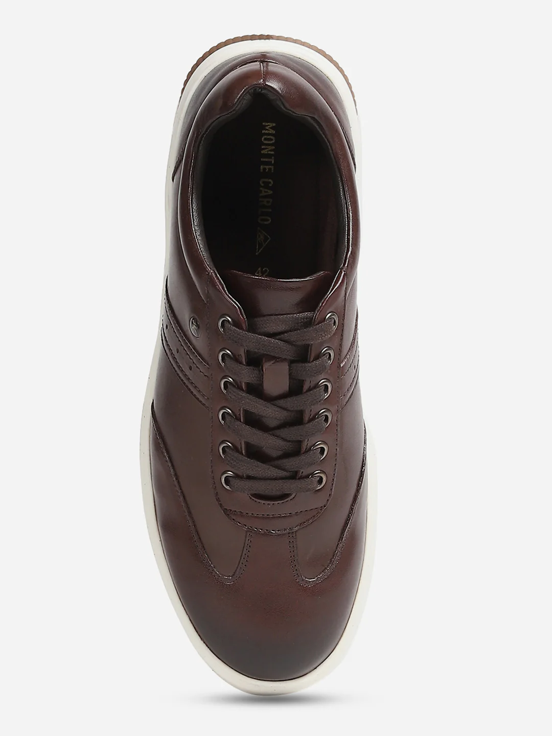 Men Brown Lace-Up Genuine Leather Casual Sneaker - Image 8