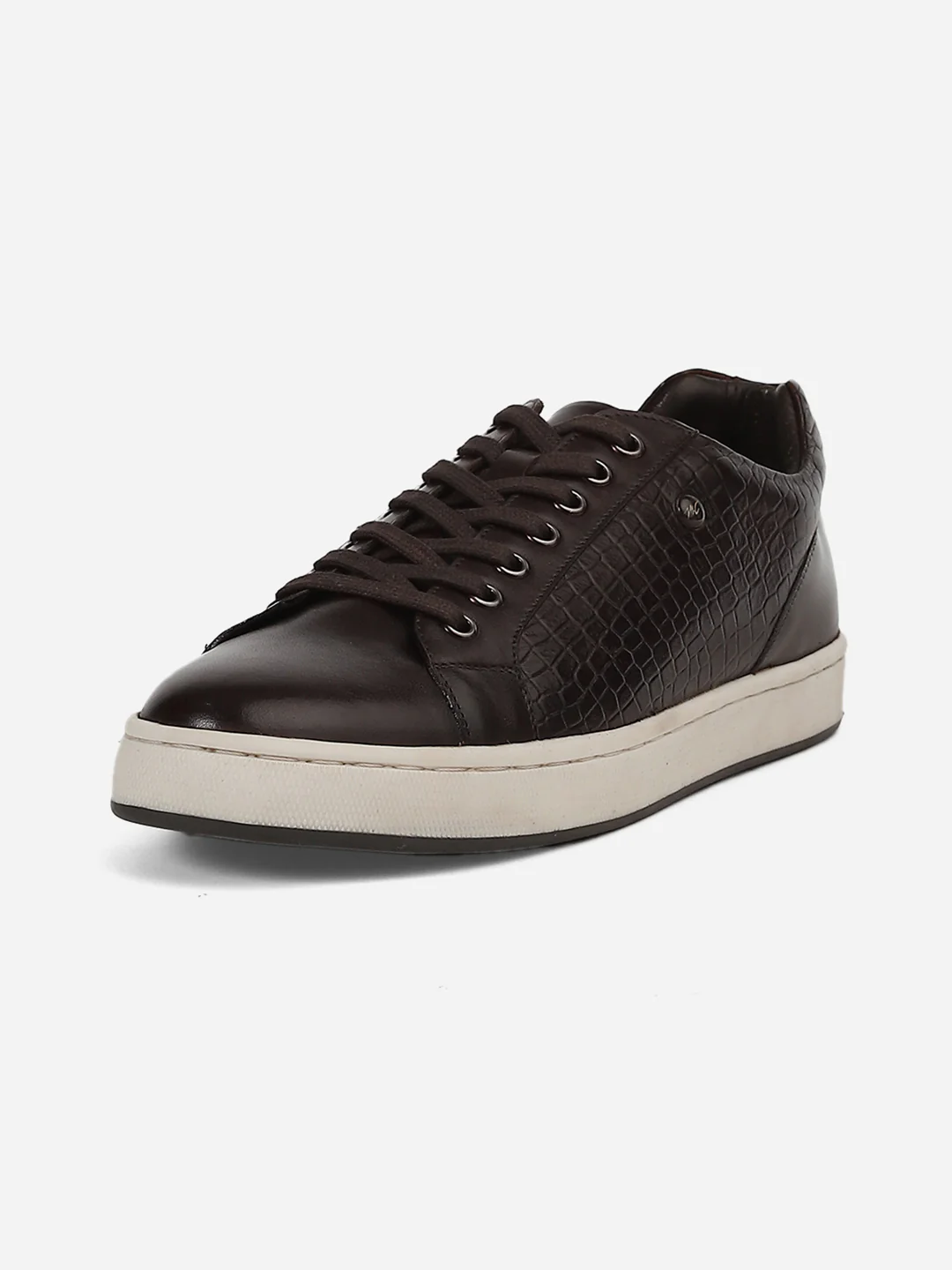 Men Brown Lace-Up Genuine Leather Casual Sneaker - Image 5