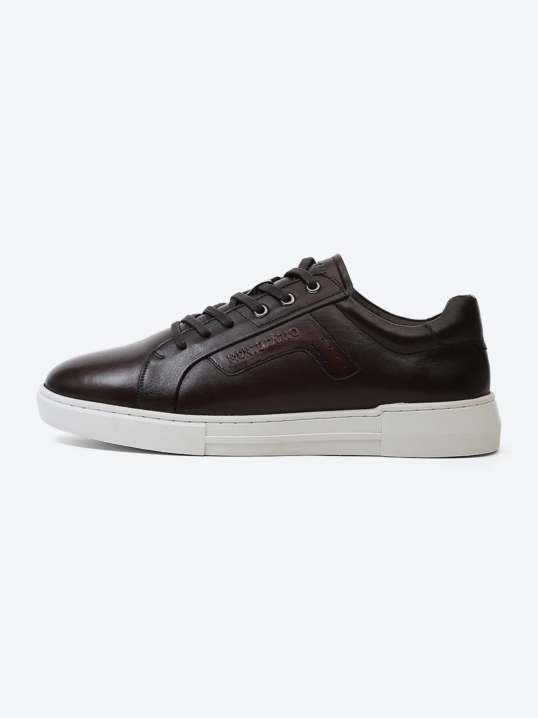 Men Brown Lace Up Genuine Leather Casual Sneakers - Image 4
