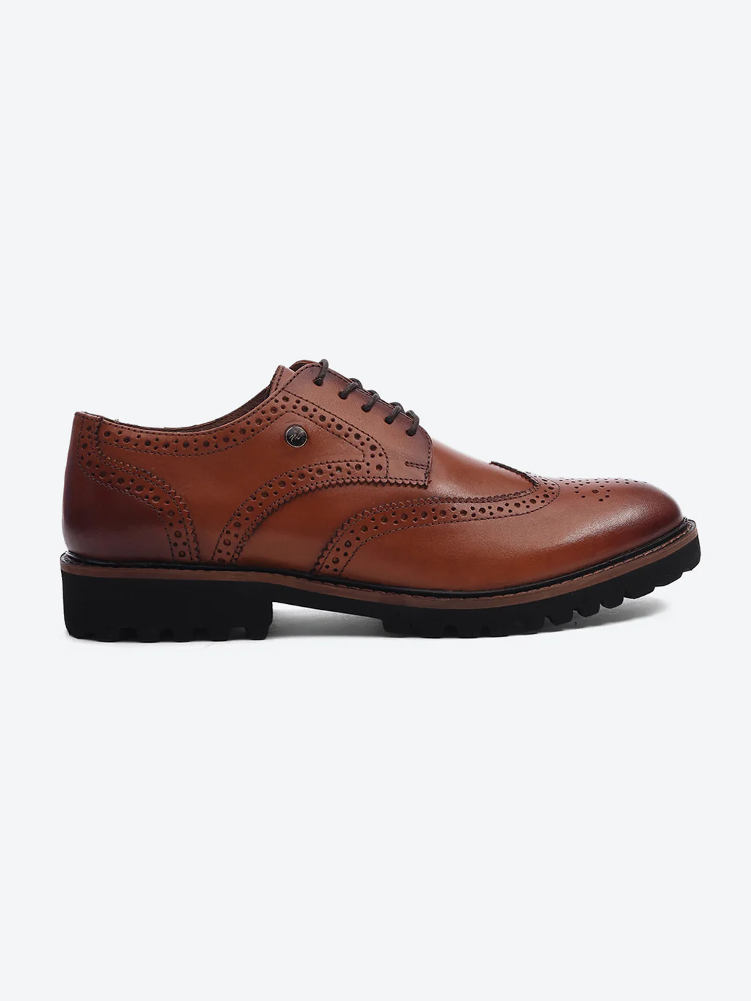 Men Brown Lace Up Genuine Leather Formal Brogues - Image 5