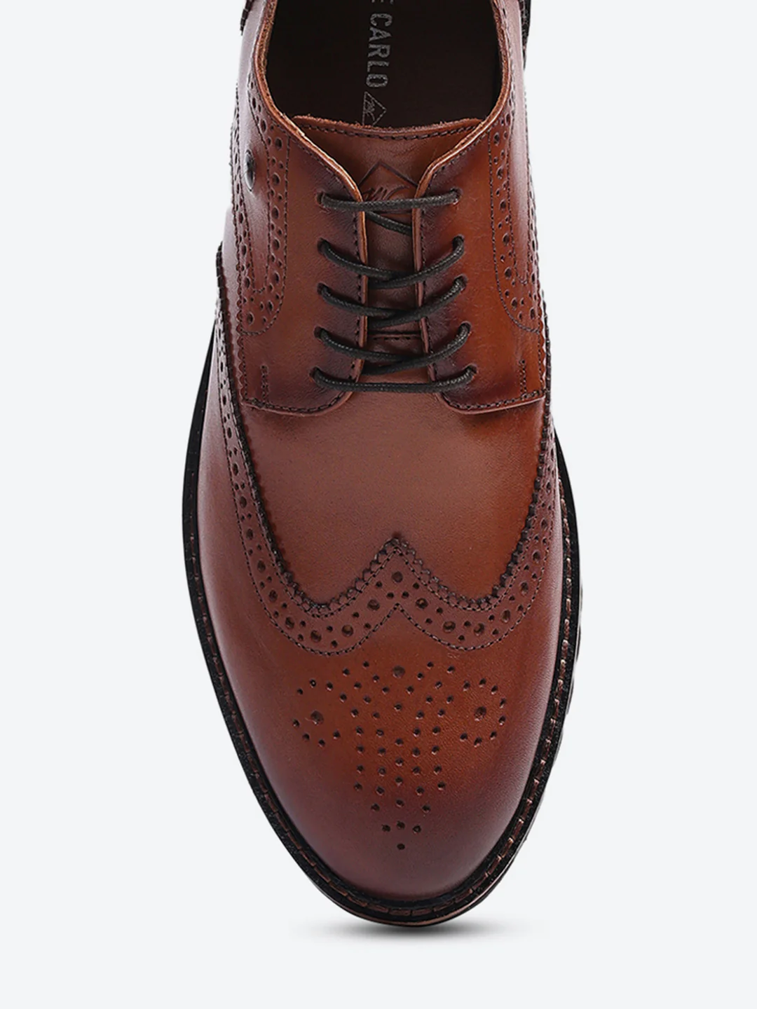 Men Brown Lace Up Genuine Leather Formal Brogues - Image 7