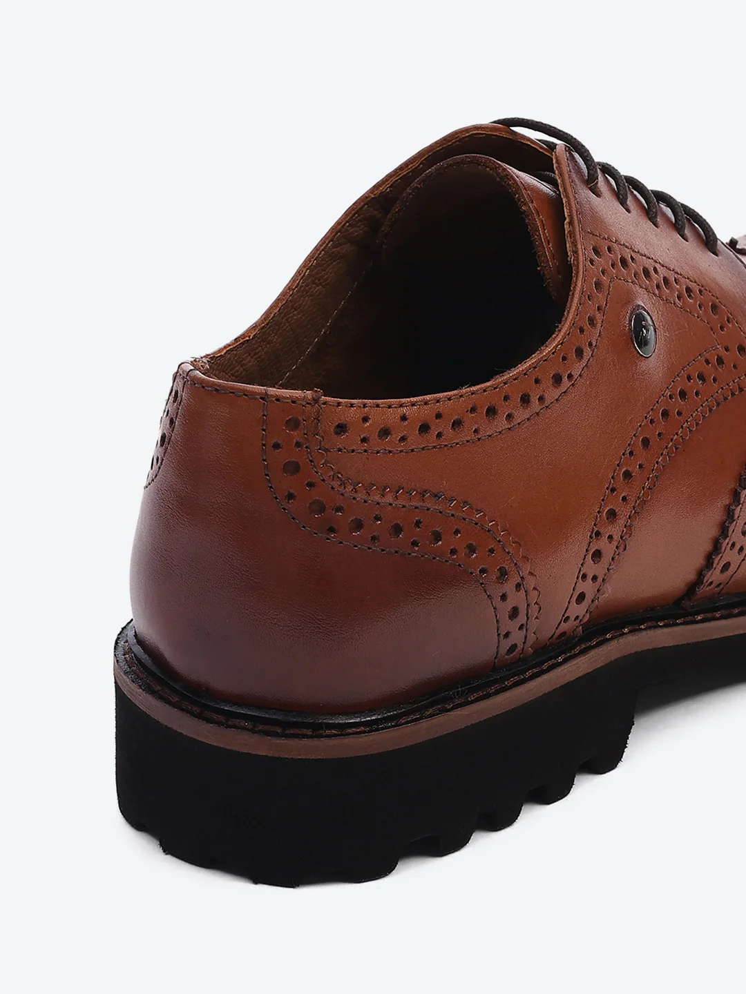 Men Brown Lace Up Genuine Leather Formal Brogues - Image 9
