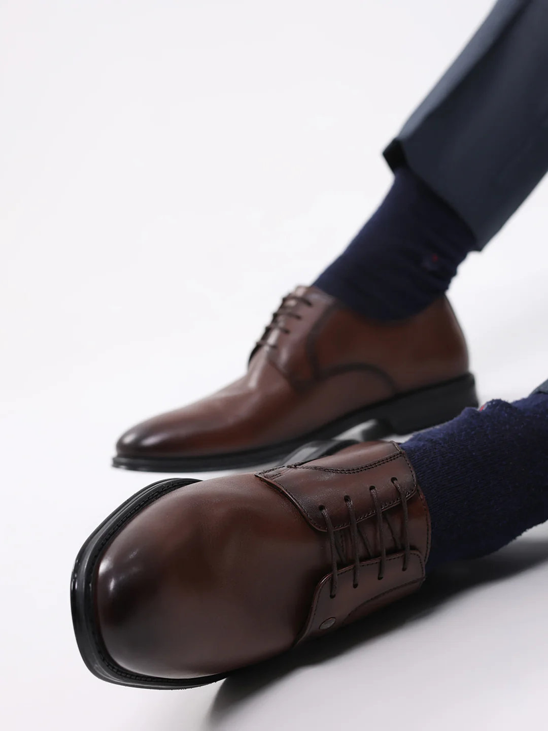 Men Brown Lace Up Genuine Leather Formal Derby - Image 10