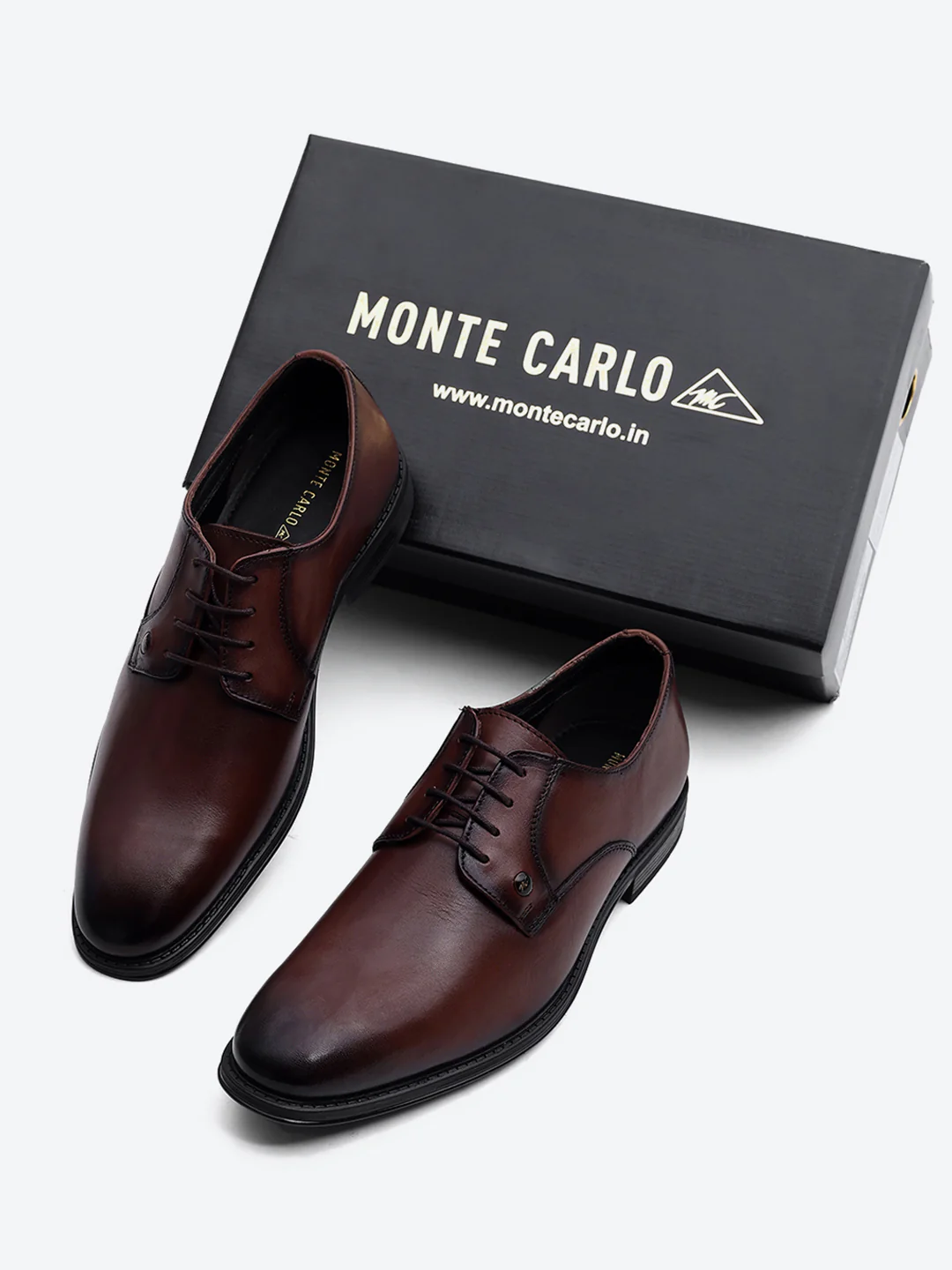 Men Brown Lace Up Genuine Leather Formal Derby - Image 2