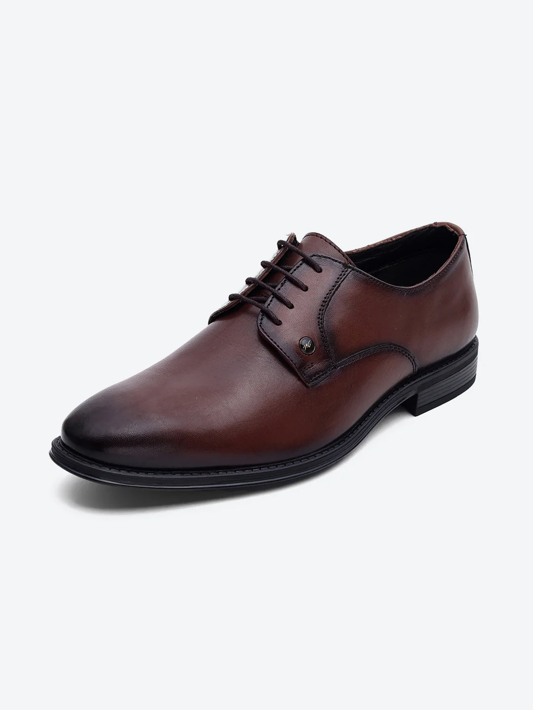 Men Brown Lace Up Genuine Leather Formal Derby - Image 3