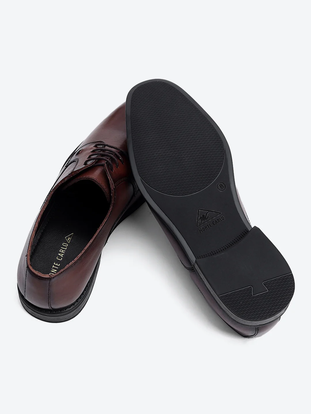 Men Brown Lace Up Genuine Leather Formal Derby - Image 8