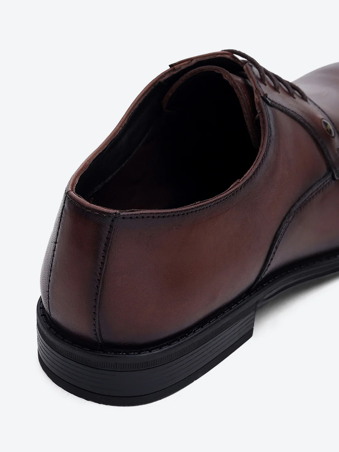 Men Brown Lace Up Genuine Leather Formal Derby - Image 9