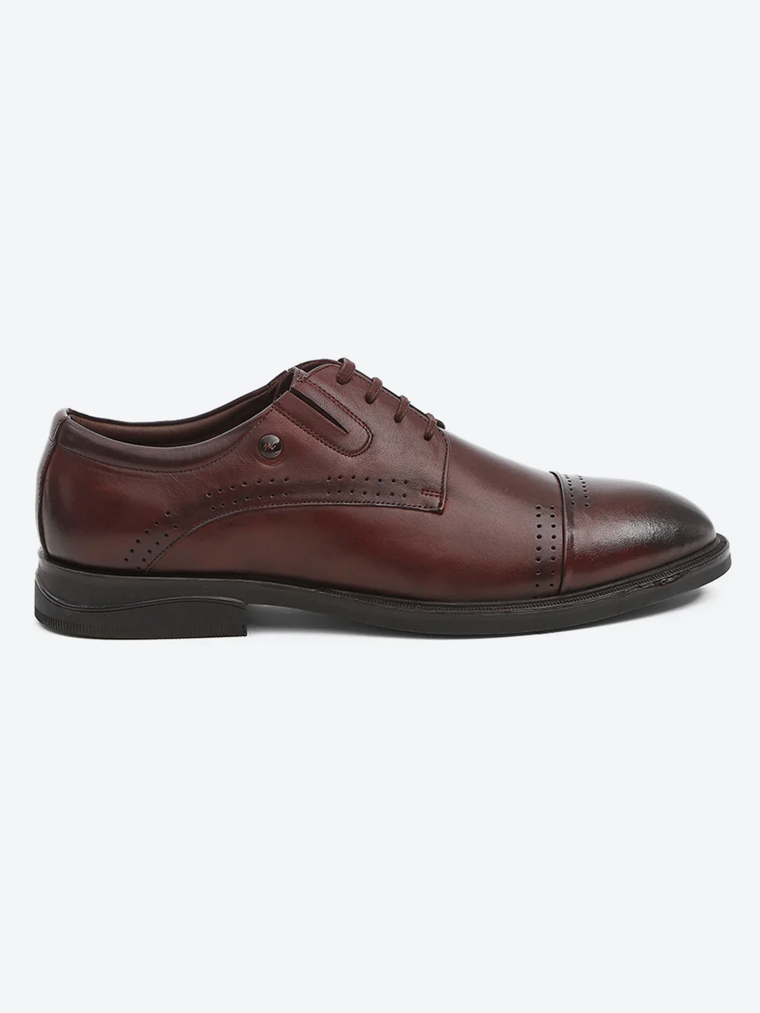 Men Brown Lace Up Genuine Leather Formal Derbys - Image 5