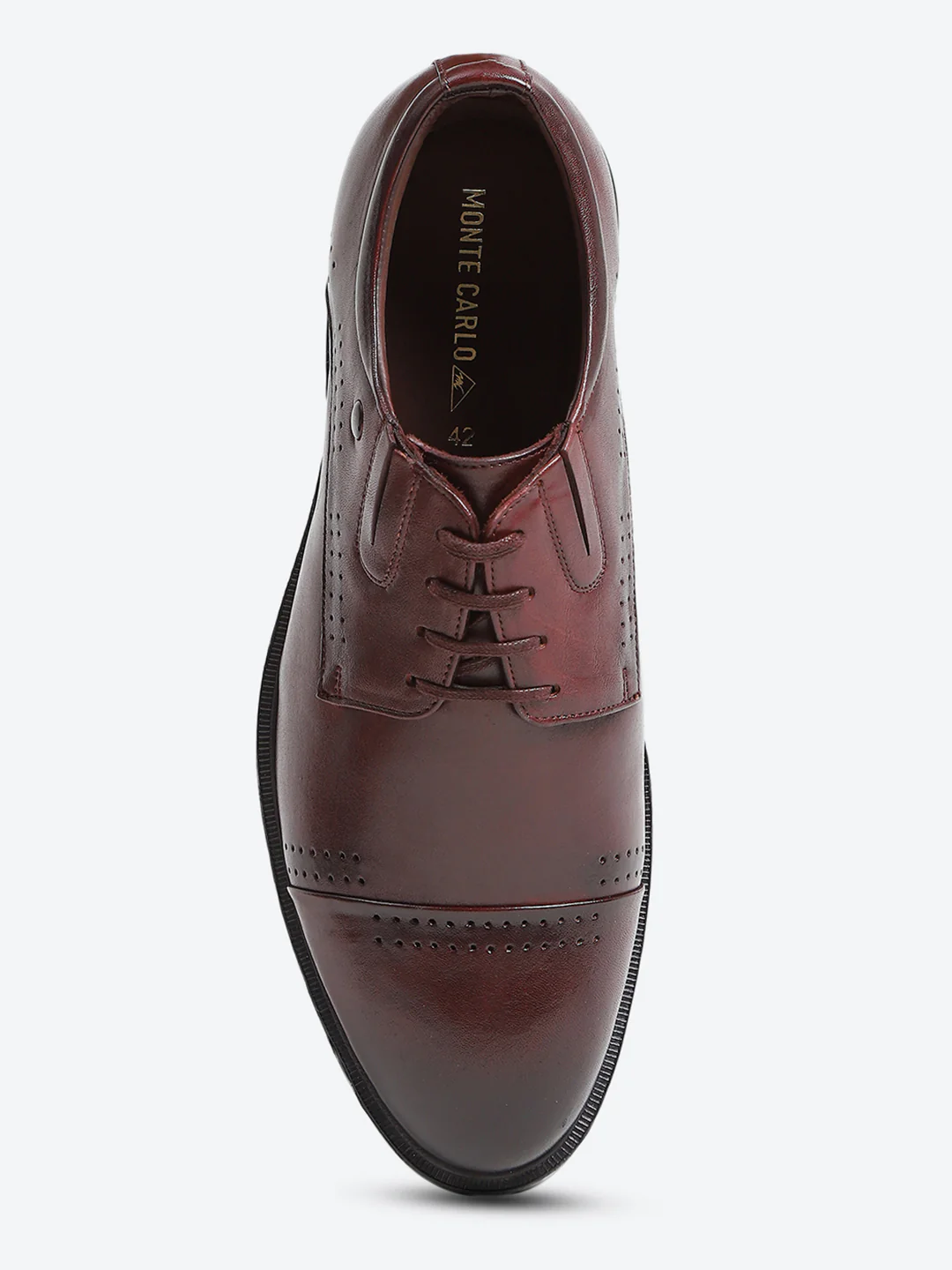 Men Brown Lace Up Genuine Leather Formal Derbys - Image 6