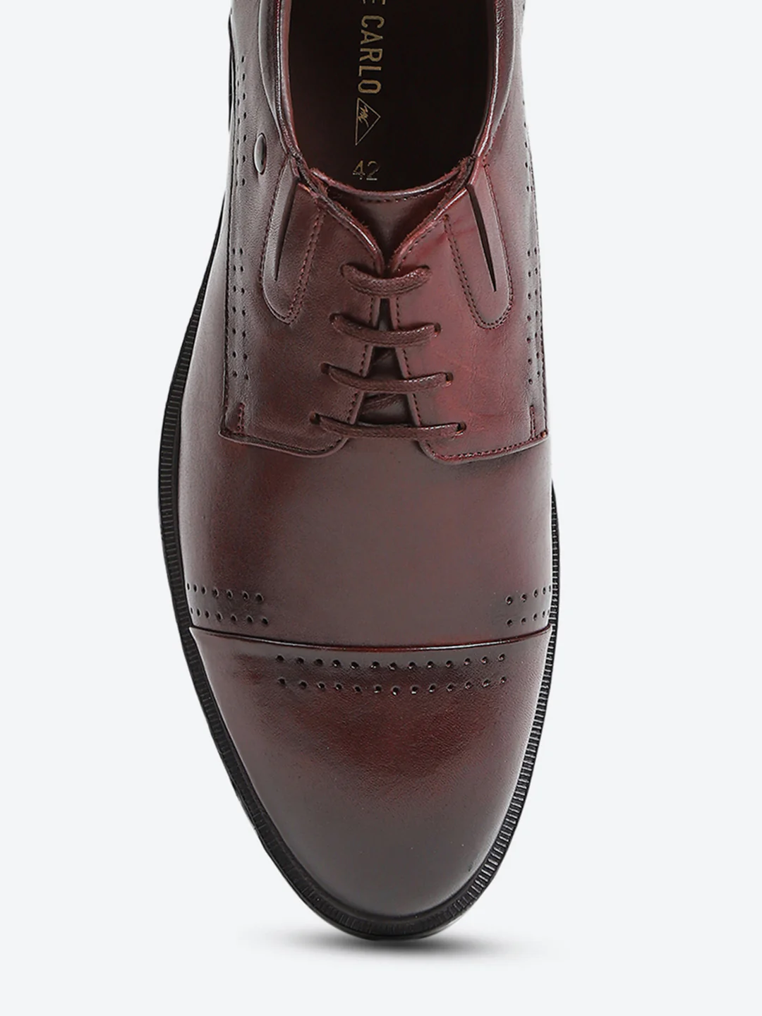 Men Brown Lace Up Genuine Leather Formal Derbys - Image 7