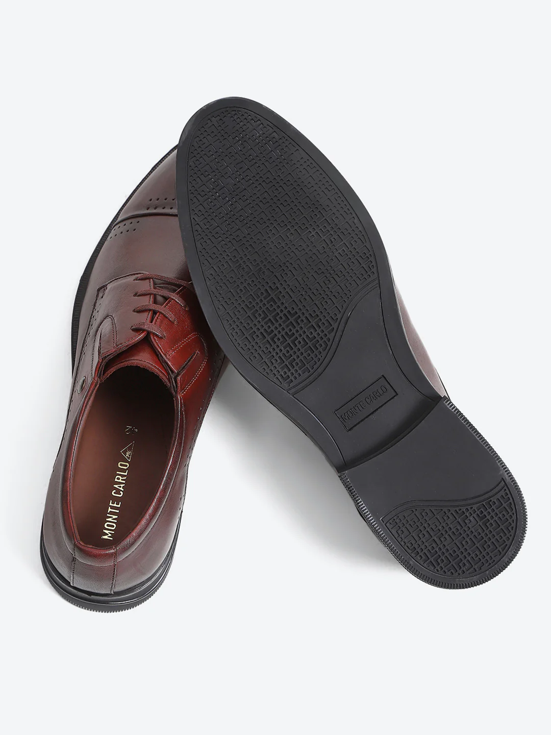 Men Brown Lace Up Genuine Leather Formal Derbys - Image 8