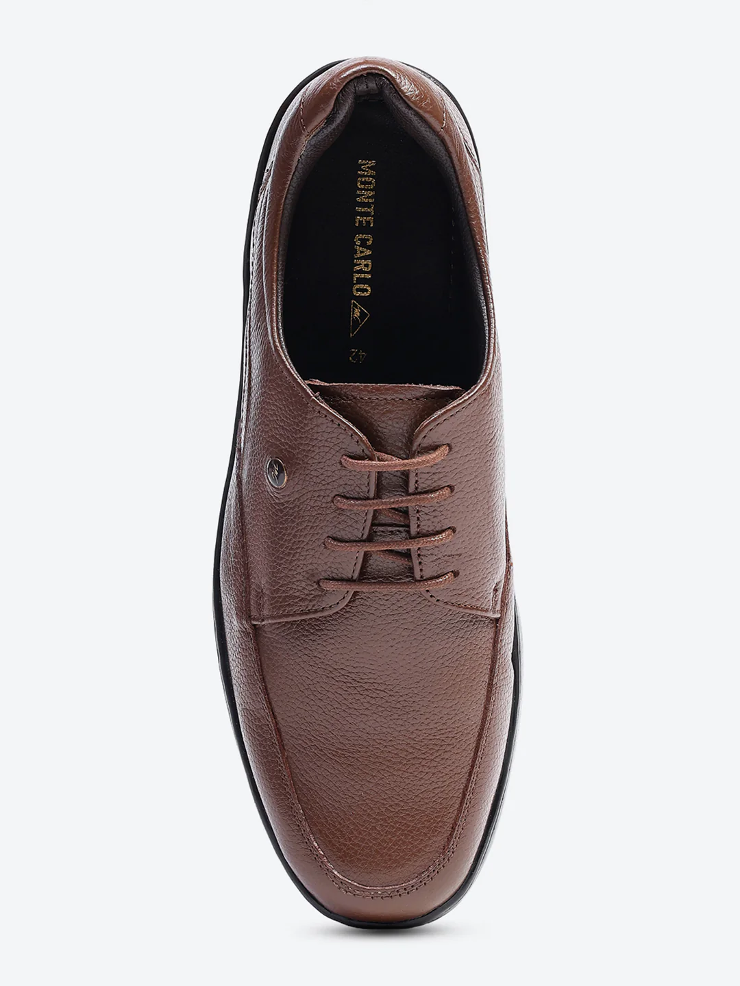 Men Brown Lace Up Genuine Leather Formal Shoes - Image 6