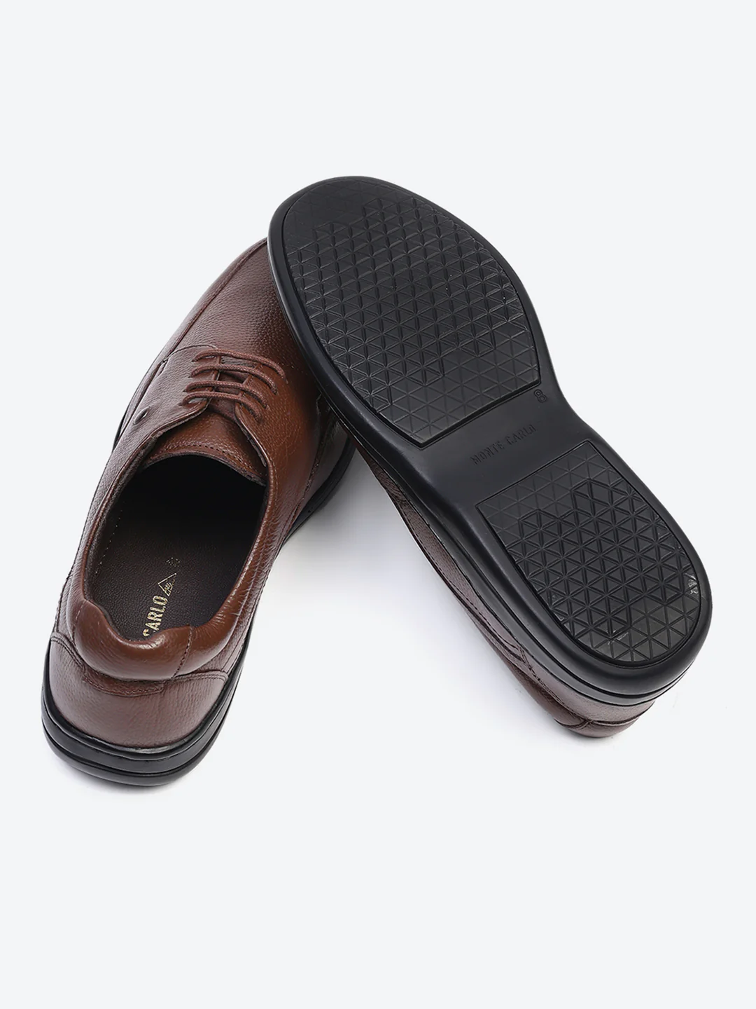 Men Brown Lace Up Genuine Leather Formal Shoes - Image 8